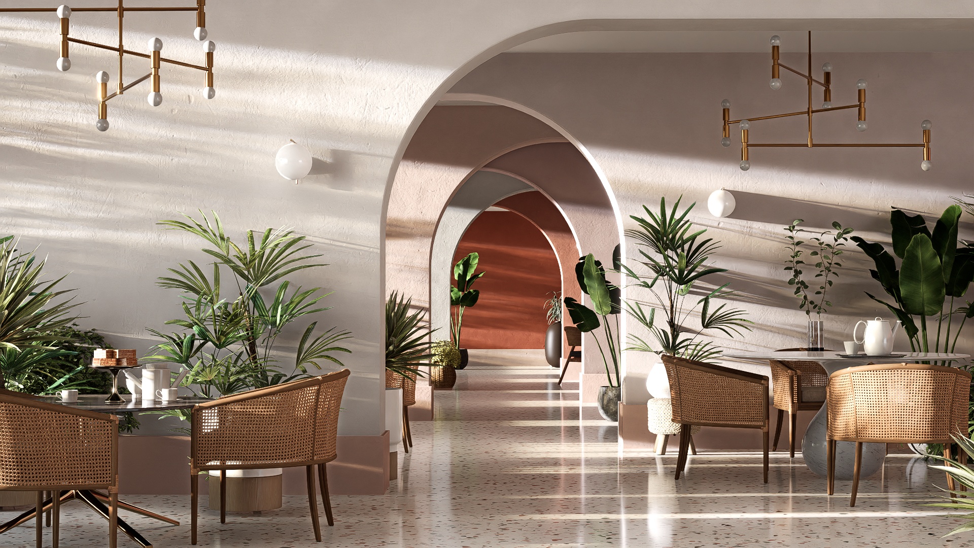Visualisation 3d d'un intérieur de restaurant par Kutch Studio, perspectiviste Architecture